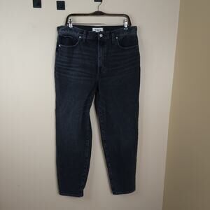 Madewell Baggy Tapered Jeans in Black Size 32T